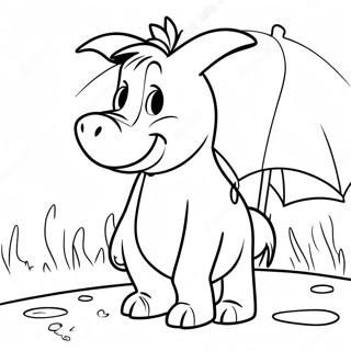 Eeyore Par Un Jour De Pluie Page A Colorier 47372-10357