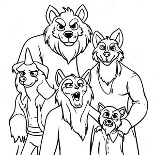 Portrait De Famille De Loup Garou Page A Colorier 47470-10385