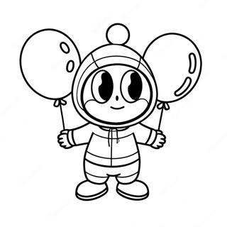 Shy Guy Avec Des Ballons Colores Coloriage 47636-10416