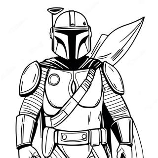 Mandalorien Avec Une Page A Colorier De Cape 47819-10465