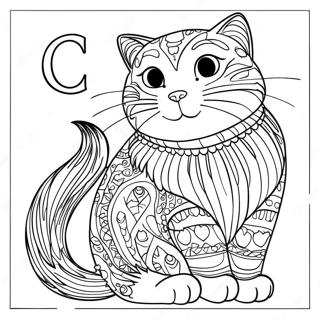 C Est Pour Chat Page A Colorier De Lalphabet 48102 10520