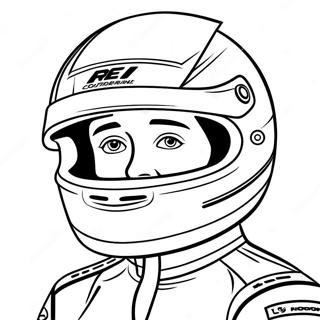 Pilote De F1 Avec Un Casque Page De Coloriage 48179-10535
