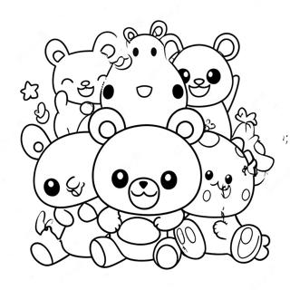 Page A Colorier De Rilakkuma Mignon Avec Des Amis 49163-10751