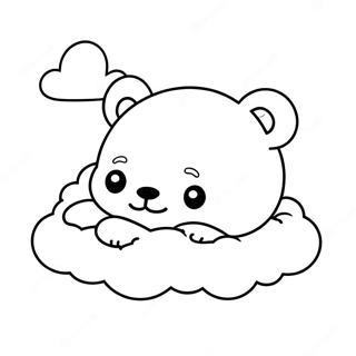 Page A Colorier De Rilakkuma Dormant Sur Un Nuage 49164-10755