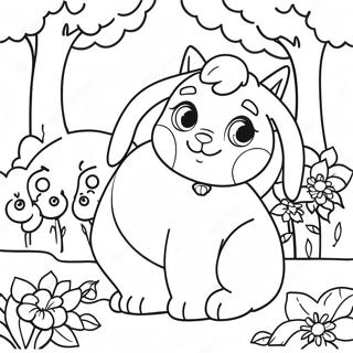 Animaux De Palais Colores Dans Un Jardin Page A Colorier 49353-10796