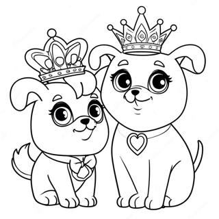 Animaux De Palais Majestueux Avec Des Couronnes Page A Colorier 49355-10802