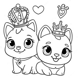 Animaux De Palais Majestueux Avec Des Couronnes Page A Colorier 49355-10803