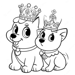 Animaux De Palais Majestueux Avec Des Couronnes Page A Colorier 49355-10804