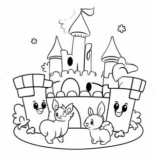 Animaux De Palais Mignons Dans Un Chateau Page A Colorier 49356-10806