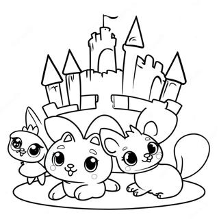 Animaux De Palais Mignons Dans Un Chateau Page A Colorier 49356-10808