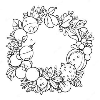 Couronne De Noel Coloree Avec Des Ornements Page A Colorier 49435-10810