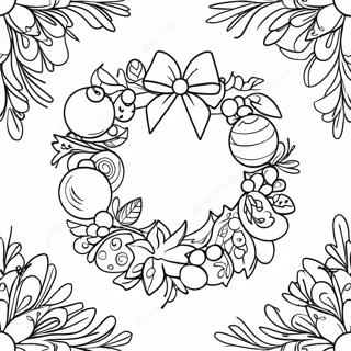 Couronne De Noel Coloree Avec Des Ornements Page A Colorier 49435-10812