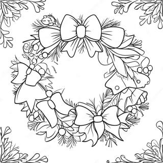 Couronne De Noel Festive Avec Des Noeuds Page A Colorier 49436-10813