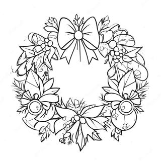 Couronne De Noel Festive Avec Des Noeuds Page A Colorier 49436 10815