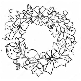 Couronne De Noel Festive Avec Des Noeuds Page A Colorier 49436 10816