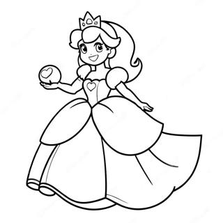 Page A Colorier De La Princesse Peach Dans Une Robe Etincelante 5008-1334