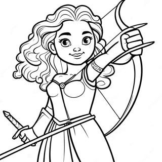 Page A Colorier De Merida Avec Un Arc Et Des Fleches 50816-11109