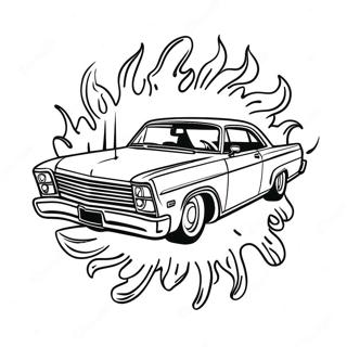 Lowrider Classique Avec Flammes Page A Colorier 51820-11330