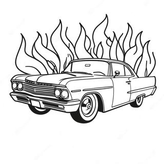 Lowrider Classique Avec Flammes Page A Colorier 51820-11331