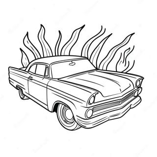 Lowrider Classique Avec Flammes Page A Colorier 51820-11332