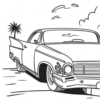 Lowrider Retro Avec Roues Chromees Page A Colorier 51821-11333