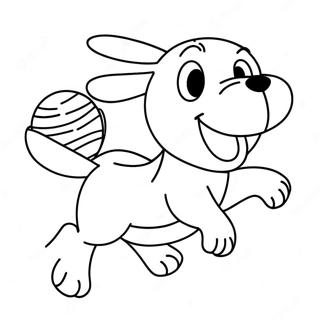 Pluto Heureux Poursuivant Une Balle Page A Colorier 52756-11548