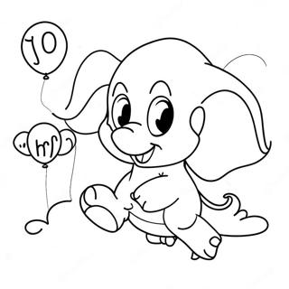 Dumbo Volant Avec Des Ballons Page A Colorier 52849-11549