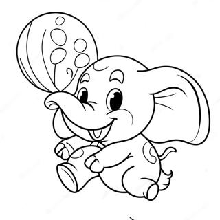 Dumbo Volant Avec Des Ballons Page A Colorier 52849-11550