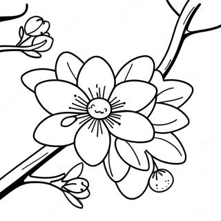 Page A Colorier Joyeuse Fleur De Cerisier 53121 11618