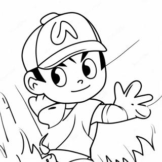 Page A Colorier Ash Ketchum En Bataille 53300-11654