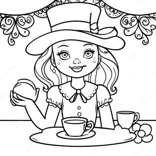 Madeline Hatter Avec Une Fete De The Page A Colorier 53926-11807