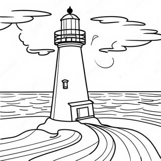 Phare Majestueux Au Coucher Du Soleil Page A Colorier 54002 11816