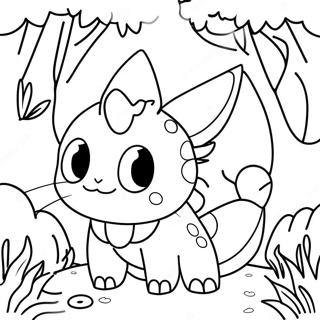 Vaporeon Dans Une Foret Magique Page A Colorier 54273-11887