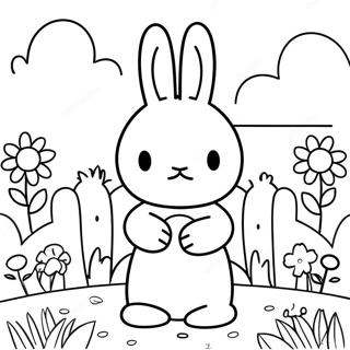 Miffy Dans Un Jardin De Fleurs Page A Colorier 54898-12013