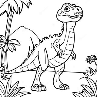 Allosaure Dans Une Jungle Page A Colorier 55161 12083