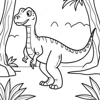 Allosaure Dans Une Jungle Page A Colorier 55161 12084