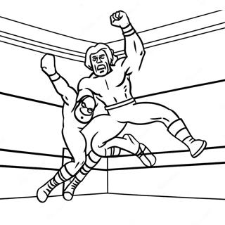 Page A Colorier Lutteur Wwe Sautant Sur Un Adversaire 55444-12131