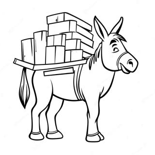 Ane Portant Une Charge Page A Colorier 56184 12303