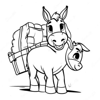 Ane Portant Une Charge Page A Colorier 56184 12304