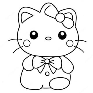 Jolie Hello Kitty Avec Un Noeud Page A Colorier 561-2678