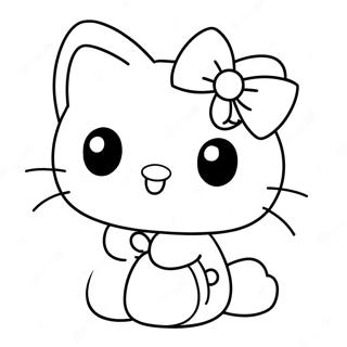 Jolie Hello Kitty Avec Un Noeud Page A Colorier 561-2679