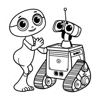 Wall E Et Eve Se Tenant La Main Page A Colorier 56283-12313