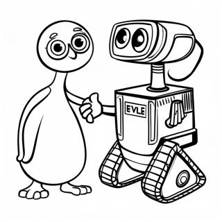 Wall E Et Eve Se Tenant La Main Page A Colorier 56283-12314