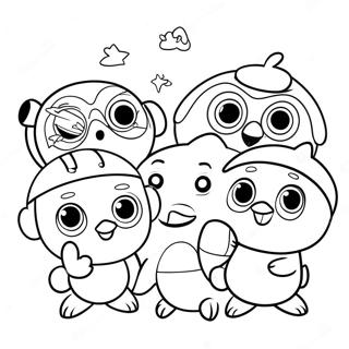 Pororo Et Ses Amis Page A Colorier 56376 12333