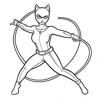 Catwoman Avec Un Fouet Page A Colorier 56549-12375
