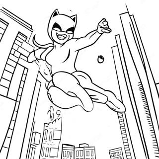 Catwoman Sautant Dun Batiment Page A Colorier 56550-12380