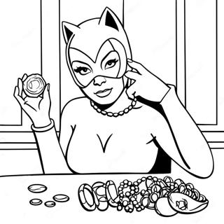 Catwoman Volant Des Bijoux Page A Colorier 56551-12382