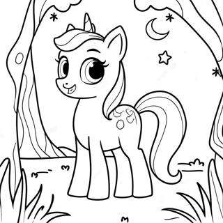 Princesse Luna Dans Une Foret Magique Page A Colorier 56648-12395