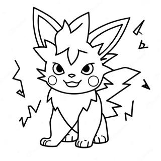 Jolteon Avec Des Eclairs Page A Colorier 56826 12447
