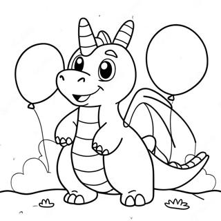 Page De Coloriage Dun Dragonite Heureux Avec Des Ballons 58204-12734